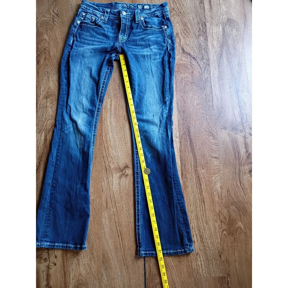 Miss Me Jeans Women's 29x31 Blue Bootcut Fluer Embellished